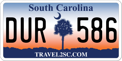 SC license plate DUR586