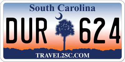 SC license plate DUR624