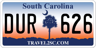 SC license plate DUR626