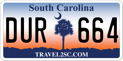 SC license plate DUR664