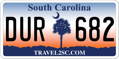 SC license plate DUR682