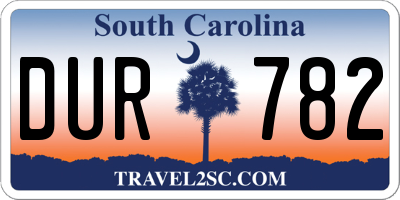 SC license plate DUR782