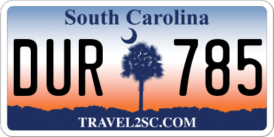 SC license plate DUR785