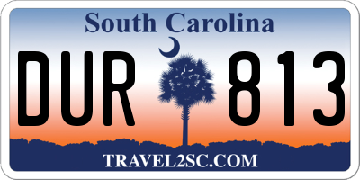 SC license plate DUR813