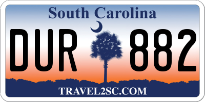 SC license plate DUR882