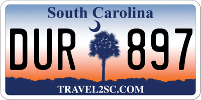 SC license plate DUR897