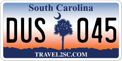 SC license plate DUS045