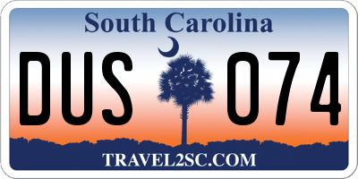 SC license plate DUS074