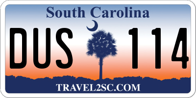 SC license plate DUS114