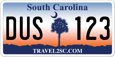SC license plate DUS123
