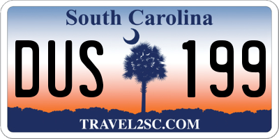 SC license plate DUS199