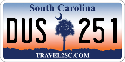 SC license plate DUS251