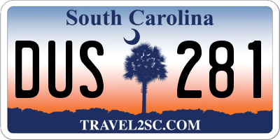 SC license plate DUS281