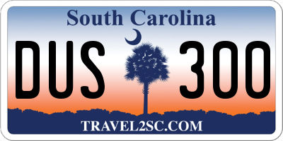 SC license plate DUS300