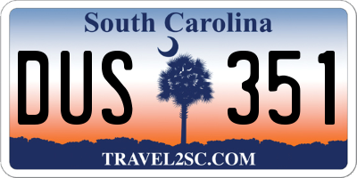 SC license plate DUS351