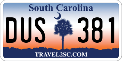 SC license plate DUS381