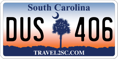 SC license plate DUS406