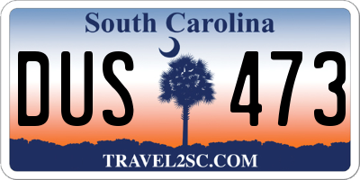 SC license plate DUS473