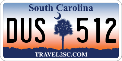 SC license plate DUS512