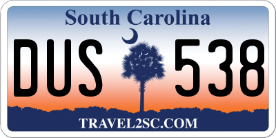 SC license plate DUS538