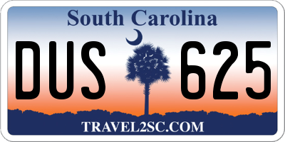 SC license plate DUS625