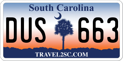 SC license plate DUS663