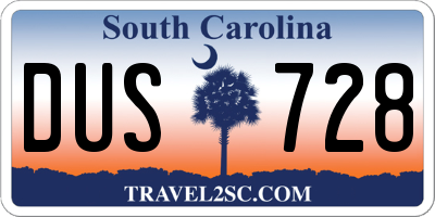 SC license plate DUS728