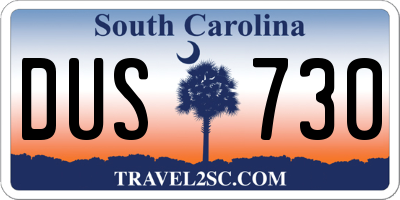 SC license plate DUS730