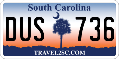 SC license plate DUS736