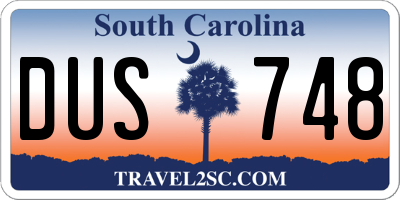 SC license plate DUS748