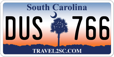 SC license plate DUS766