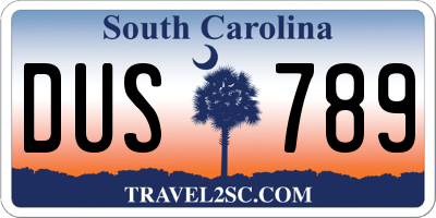 SC license plate DUS789