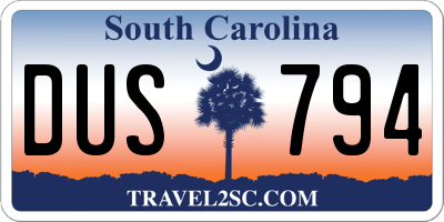 SC license plate DUS794