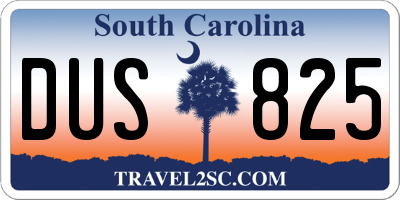 SC license plate DUS825