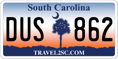 SC license plate DUS862