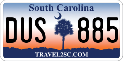 SC license plate DUS885