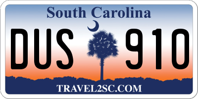 SC license plate DUS910