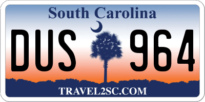 SC license plate DUS964