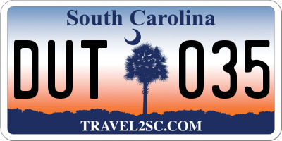 SC license plate DUT035