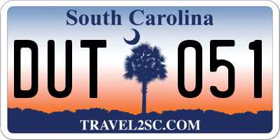 SC license plate DUT051