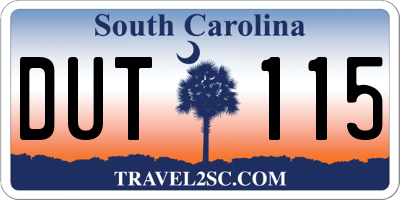 SC license plate DUT115