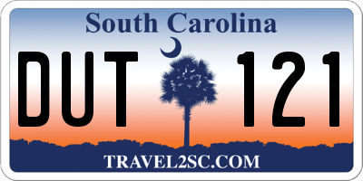 SC license plate DUT121