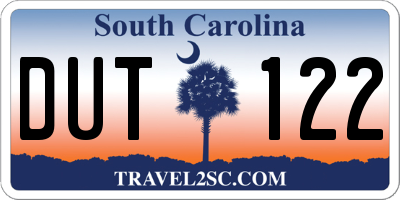 SC license plate DUT122
