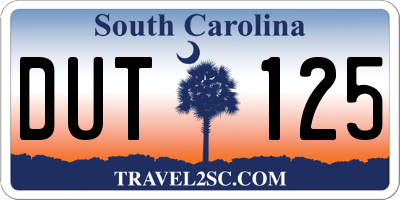 SC license plate DUT125