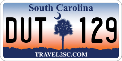 SC license plate DUT129