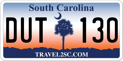 SC license plate DUT130