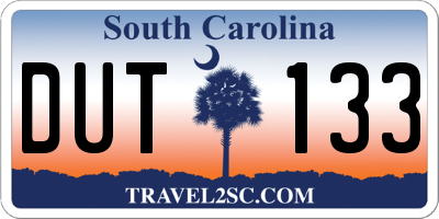 SC license plate DUT133