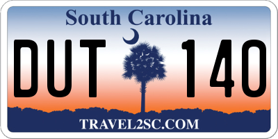 SC license plate DUT140