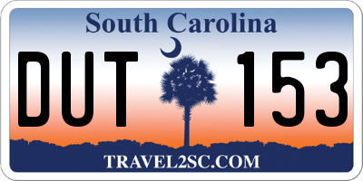SC license plate DUT153
