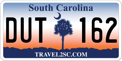 SC license plate DUT162